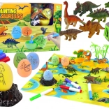 Kreativt sæt dinosauræg til maling med transportkasse