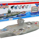 hangarskib med 5 jetfly med lyd og lys