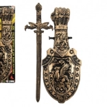 Børneplastiksverd med skjold 48 cm