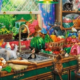 TREFL Puzzle Premium Plus: Te-tid med frække killinger 1000 brikker