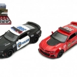 Kinsmart Chevrolet Camaro – politibil og brandbil med friktionsmotor, 12 cm