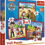 Puslespil 3 i 1 PAW PATROL Glade hundevenner Trefl