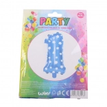 Ballon tal 1 blå med stjerner