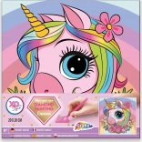 Diamantmaling på ramme Enhjørning 20 × 20 cm