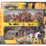 western-sæt til børn med indianere, vogn og heste