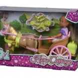 Dukke Evi Love i karet med lille hest