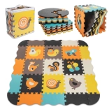 Skummåtte puslespil med dyrefigurer 114 × 114 cm, 25 dele