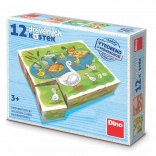 Dino træbilledklodser på gården – 12 klodser