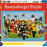 Puslespil Brandmand Sam i aktion 2x12 brikker