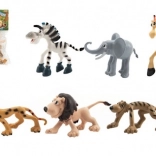 Glade safari-dyr ZOO, plastiksæt 6 stk (9–10 cm)