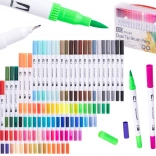 Tosfarvede tuscher og fine liners i kuffert, 100 farver