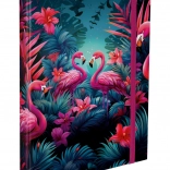 BAAGL Mappe til skolehæfter A4 – flamingoer