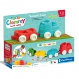 Sensorisk blød togbane med klodser CLEMENTONI Soft Clemmy