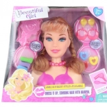 Frisørhoved med tilbehør til frisurer