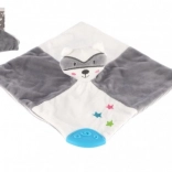 Plys Vaskebjørn Sovedukke med Rangle 20x20 cm