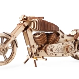 Træ 3D-puslespil motorcykel UGEARS – mekanisk model uden lim