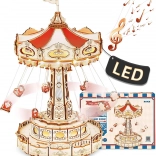 RoboTime 3D puslespil spilledåse – kædekarrusel med LED og melodi