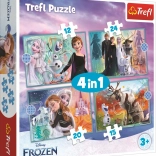 Frozen Puslespil 4v1 (12, 15, 20, 24 brikker) - Vidunderlig verden