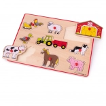 Indsættende puslespil Bondegård Bigjigs Toys