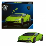 3D-puslespil RAVENSBURGER Iconics: Lamborghini Huracán Evo, grøn, 108 brikker