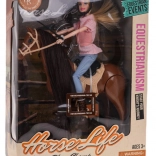 Dukke på hest med tilbehør