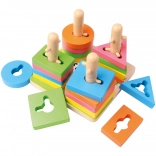 Træ-perlespil med former 15 cm