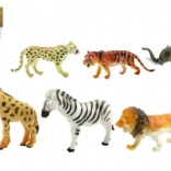 safari dyr ZOO 6 stk plastfigurer 10 cm i pose
