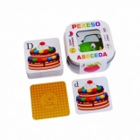 Pexeso alfabet i blikæske