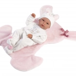 Realistisk dukke New Born pige med hele vinylkroppen 35 cm