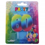 Fødselsdagslys nummer 60 i regnbuefarver