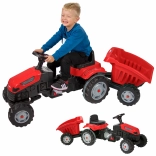 Traktor med pedaler Farmer GoTrac Maxi med trailer Støjsvage hjul