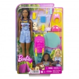 Barbie Brooklyn camping-sæt med tilbehør og hvalp