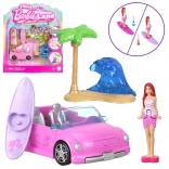 Mattel Mini Barbie Land cabriolet med minidukke Barbie og farveskift
