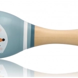 Blå rumba-kugle i træ med ræv