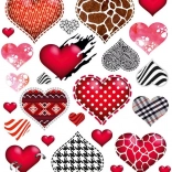 Lille ark strygelapper med hjerter