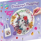 Diamantmaleri – stoftaske Enhjørning 25 × 31 cm