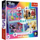 Puzzle TREFL Trolls 2: Verdens-turné 4i1 (35, 48, 54, 70 brikker)