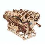 Ugears 3D mekanisk træpuslespil motor V8