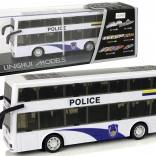 Dobbelt-dækker politibus med optræk, lys og lyde