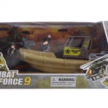 Militærsæt med båd, motorcykel og figurer