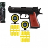 Plastikprop-pistol med patroner og skiver 17 cm