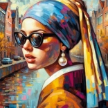 Cherry Pazzi Puslespil Pigen med perlen 1000 brikker