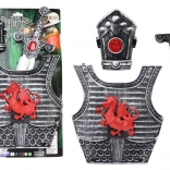 ridderkostume med rustning, sværd og benskinne til børn