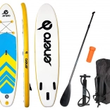 oppustelig paddleboard ENERO 320 × 76 × 15 cm – gul-blå-hvid SUP-sæt