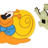 Træ dekorativ magnet snegl