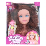 Friserhoved brunette til børnefrisurer med tilbehør