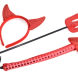 Djævlekarnevalsæt med ører, hale og trefork