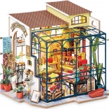 Miniature blomsterbutik ROLIFE Robotime med LED-belysning