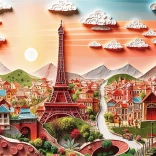 Puslespil Trefl Paper Art: Paris 1000 brikker