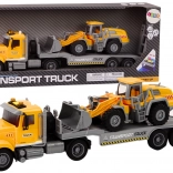 Gul lastbil med gravemaskine, lys og lyde